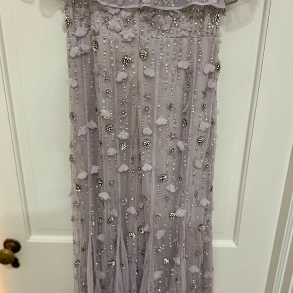 Mac Duggal EMBELLISHED ILLUSION CAPE SLEEVE TRUMPET GOWN Size 10 - Picture 7 of 9